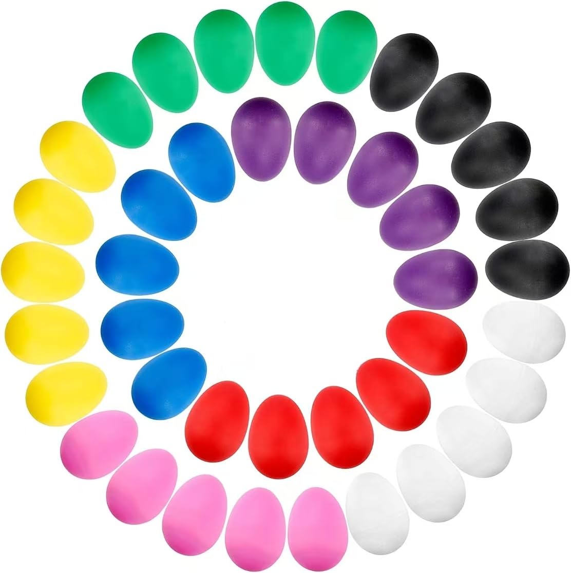 Augshy 18-Piece Plastic Egg Shaker Set – Bright Colors, DIY Paintable, Perfect for Easter and Music Learning