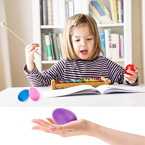 Augshy 18-Piece Plastic Egg Shaker Set – Bright Colors, DIY Paintable, Perfect for Easter and Music Learning
