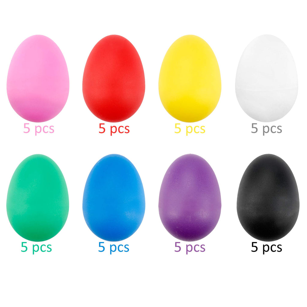 Augshy 18-Piece Plastic Egg Shaker Set – Bright Colors, DIY Paintable, Perfect for Easter and Music Learning