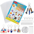 Auihiay 145-Piece Shrink Plastic Sheet Kit with Keychain Accessories for DIY Crafts and Mother's Day Ornaments