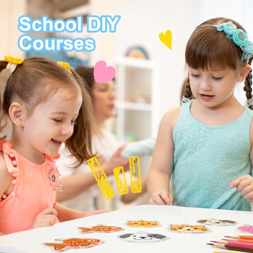 Auihiay 30-Piece Shrink Plastic Sheets Kit with Keychains and Jump Rings
