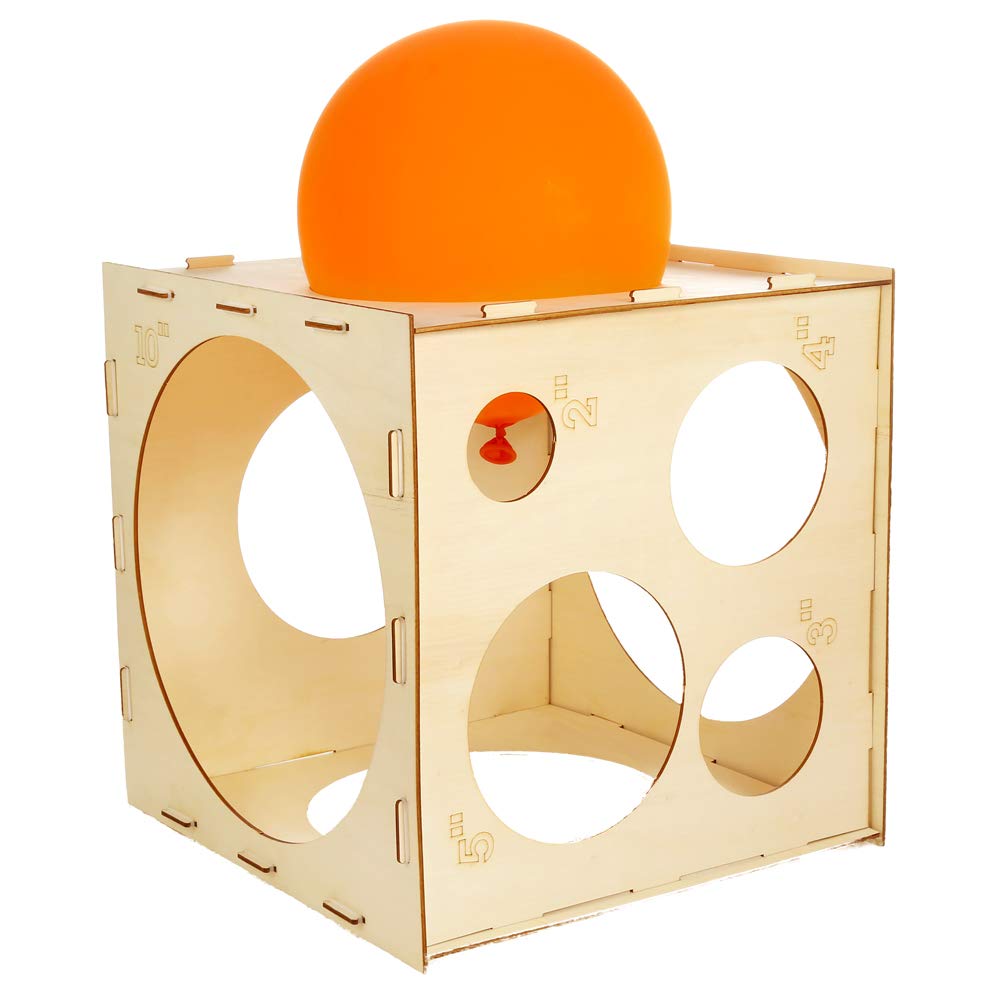 Auihiay Collapsible Wood Balloon Sizer Box - 2 to 10 Inch 9-Hole Sizing Tool for Party Decor