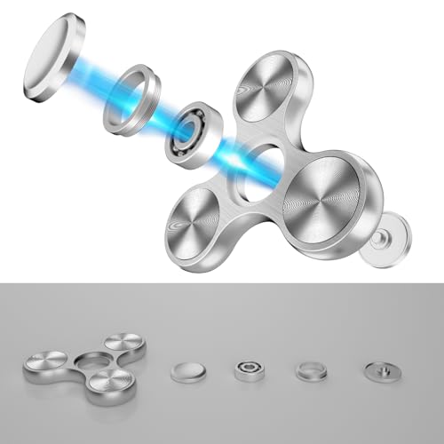 AUKARENY Metal Fidget Spinner – 3-8 Min Spin Time, Stainless Steel Bearing, ADHD Stress Relief Toy for Kids & Adults