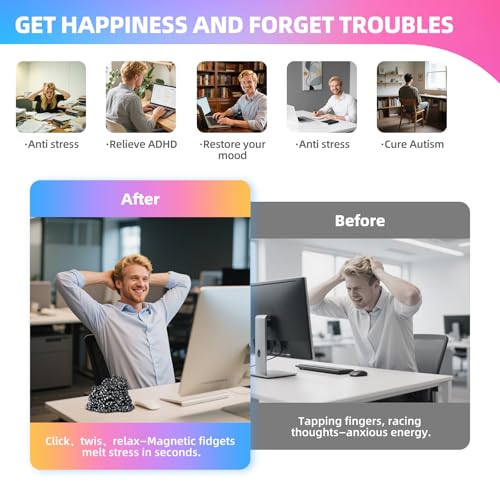 Aukit 550-Piece Ferrite Fidget Stones – Weak Magnetic Sensory Toys for Stress Relief and Focus for Adults and Teens