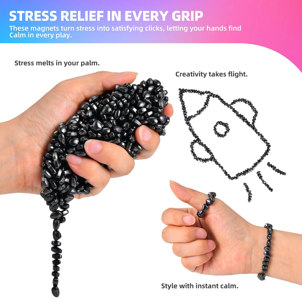 Aukit 550-Piece Ferrite Fidget Stones – Weak Magnetic Sensory Toys for Stress Relief and Focus for Adults and Teens