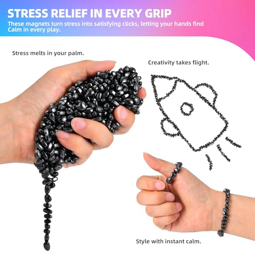 Aukit 550-Piece Ferrite Fidget Stones – Weak Magnetic Sensory Toys for Stress Relief and Focus for Adults and Teens