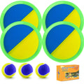 Aunnitery Outdoor Toss and Catch Game Set - 4 Paddles & 3 Balls for Beach, Backyard, Family Fun