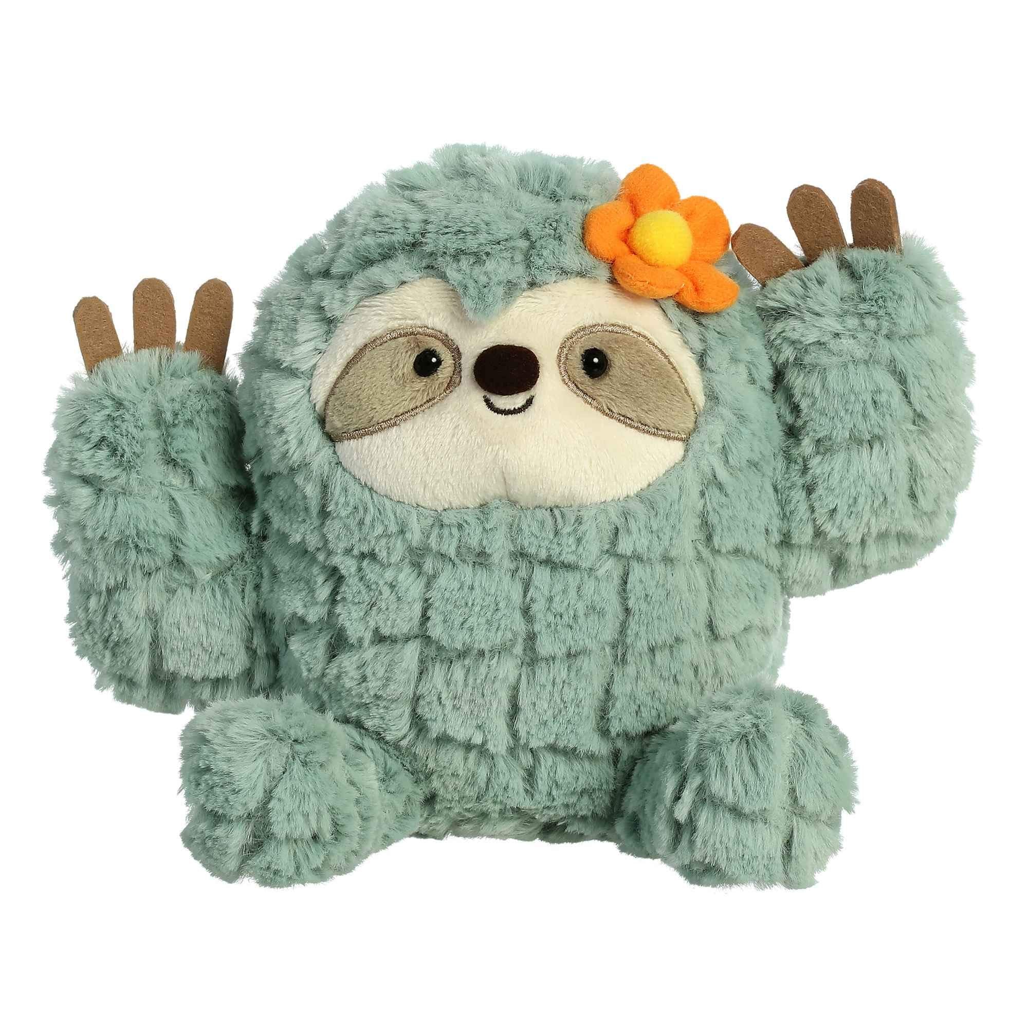 Aurora Cactus Sloth Stuffed Animal - 8 Inch Green Plush Toy from Cactus Kingdom