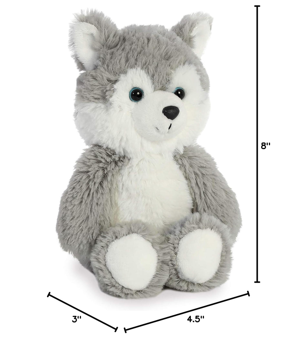 Aurora Cuddly Friends 8" Husky Plush, Grey Soft Fur Toy