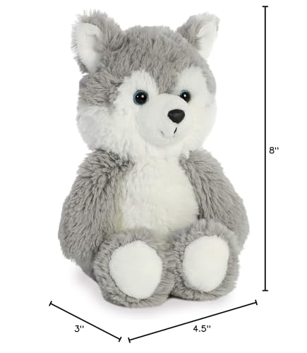 Aurora Cuddly Friends 8" Husky Plush, Grey Soft Fur Toy