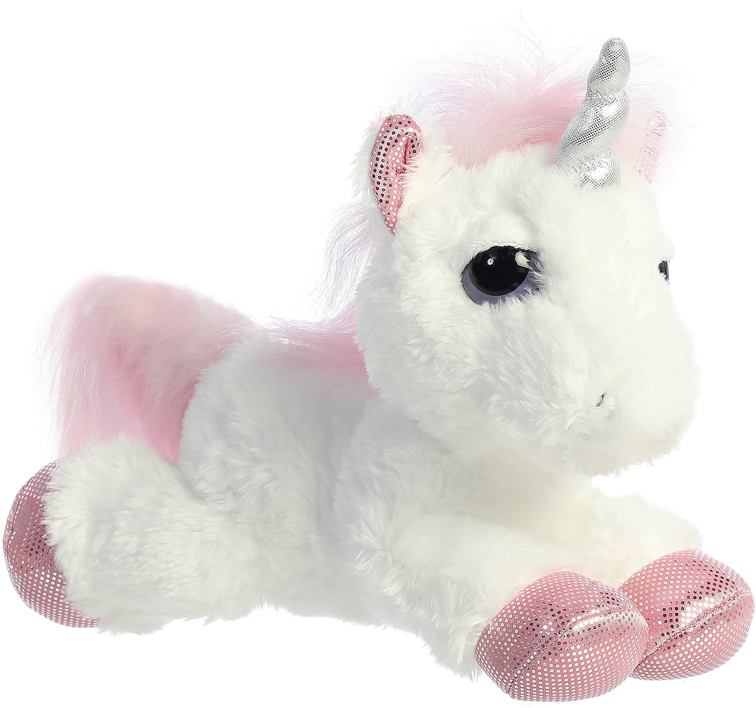 Aurora Dreamy Eyes Heavenly Unicorn Plush, 10" White with Sleepy Eyes
