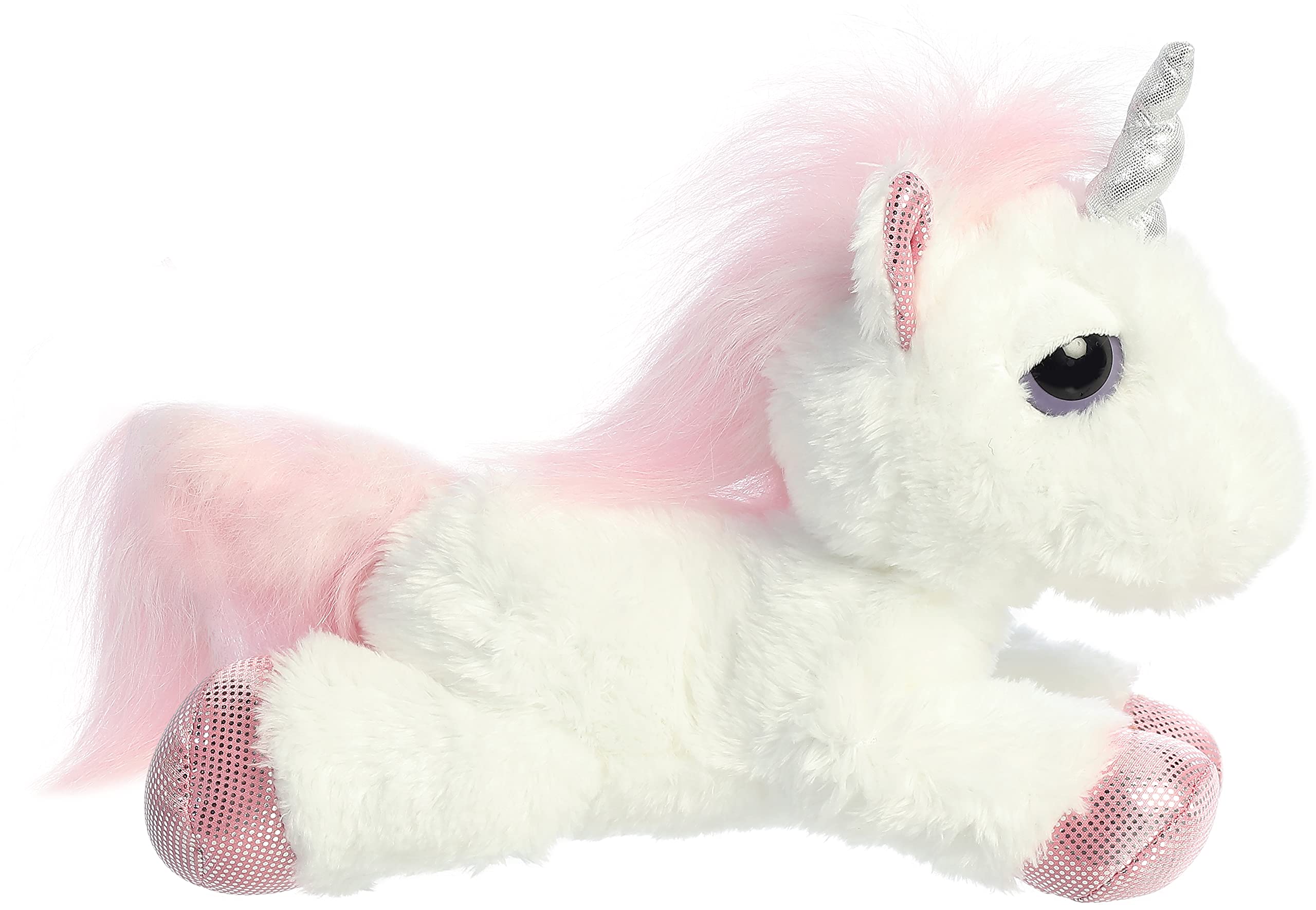 Aurora Dreamy Eyes Heavenly Unicorn Plush, 10" White with Sleepy Eyes