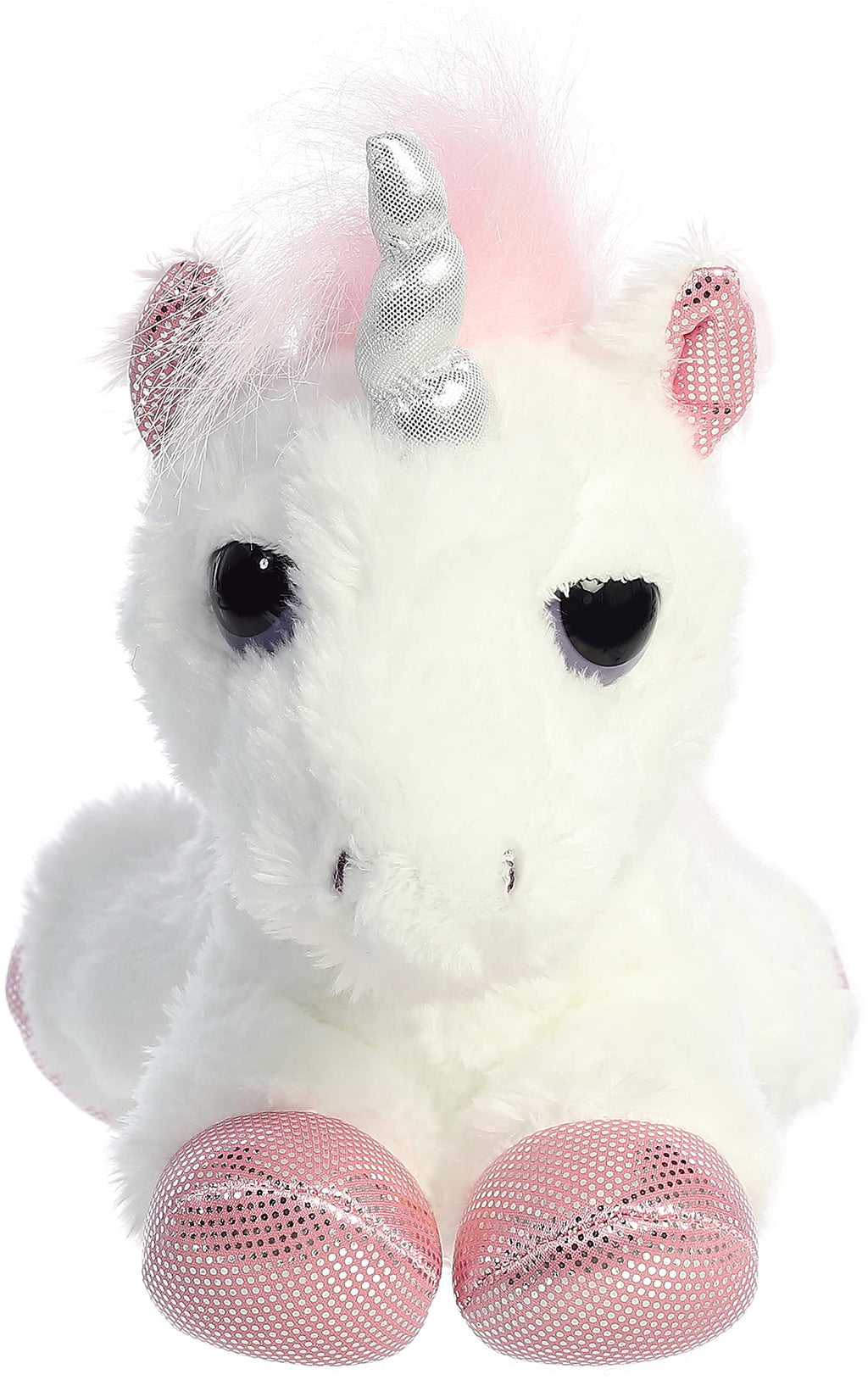 Aurora Dreamy Eyes Heavenly Unicorn Plush, 10" White with Sleepy Eyes