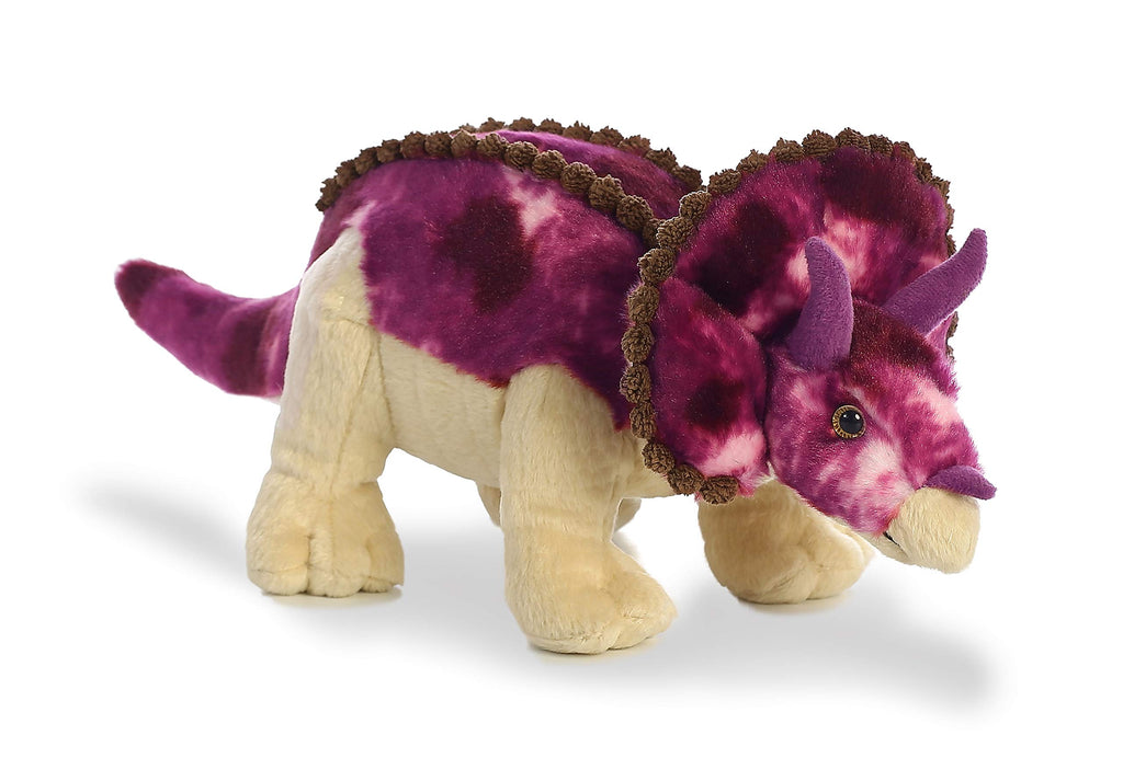 Aurora Ferocious Dinos & Dragons Triceratops Stuffed Animal – 13.5-Inch Purple Plush Dinosaur