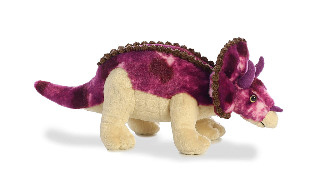 Aurora Ferocious Dinos & Dragons Triceratops Stuffed Animal – 13.5-Inch Purple Plush Dinosaur