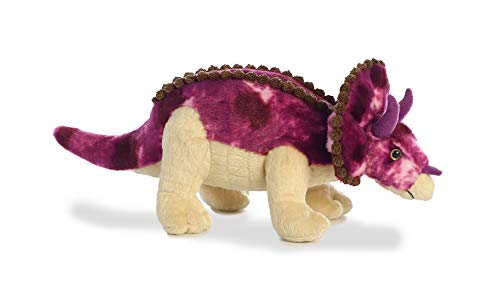 Aurora Ferocious Dinos & Dragons Triceratops Stuffed Animal – 13.5-Inch Purple Plush Dinosaur