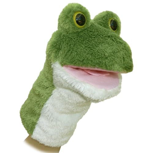 Aurora Green Frog Hand Puppet – Soft, Interactive Storytelling Toy for All Ages (10 Inches)