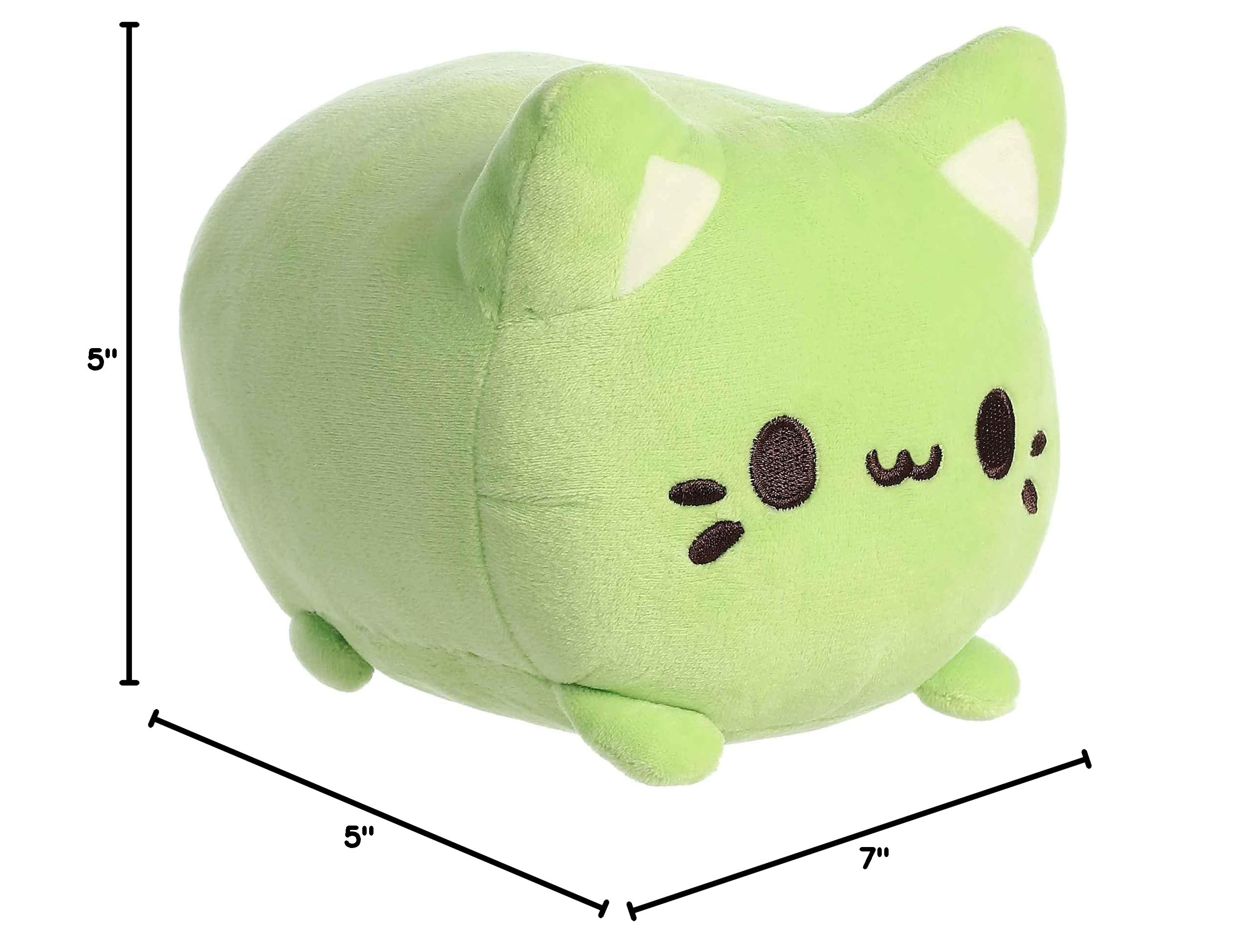 Aurora Green Tea Meowchi Plush - 7 Inch Soft Stuffed Animal with Bean Pellets