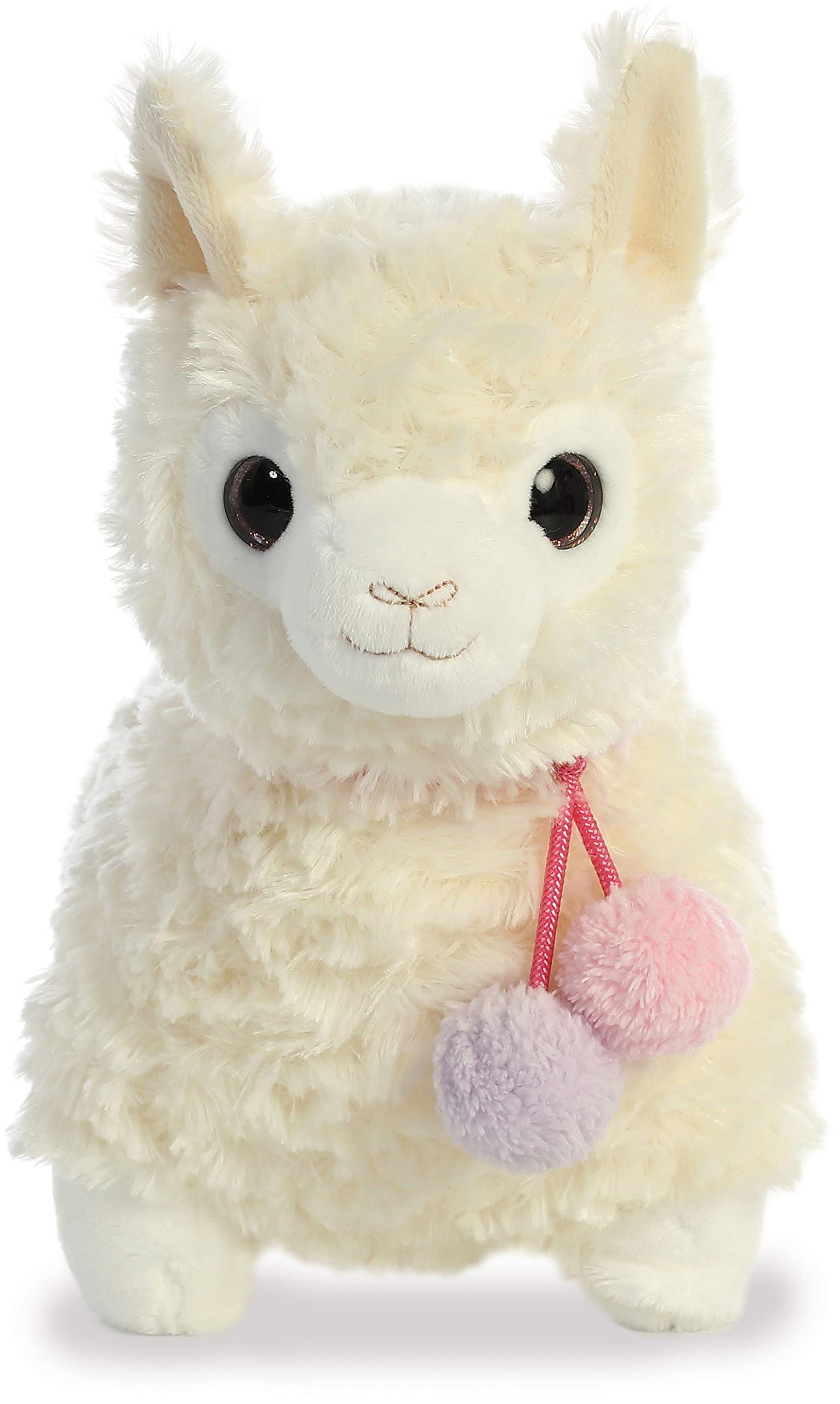 Aurora Llama Drama 11-Inch Coconut Plush – Soft, Overstuffed Creamy White Llama with Pom Pom Collar