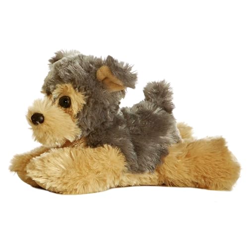 Aurora Mini Flopsie Cutie Yorkshire Terrier Plush, 8-Inch Soft Gray Dog Toy