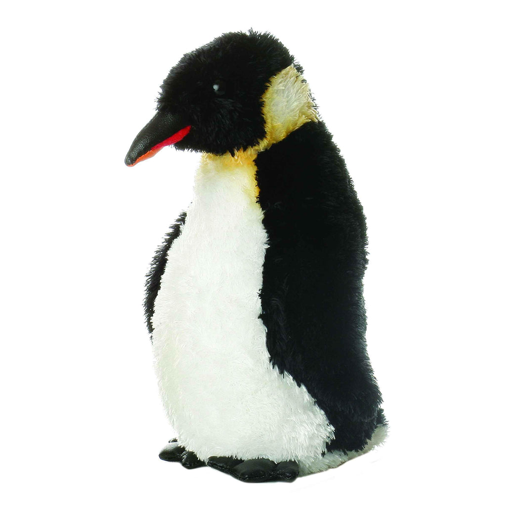 Aurora Mini Flopsie Emperor Penguin Stuffed Animal – Soft Plush Toy, 8 Inches, Black & White with Yellow Accents