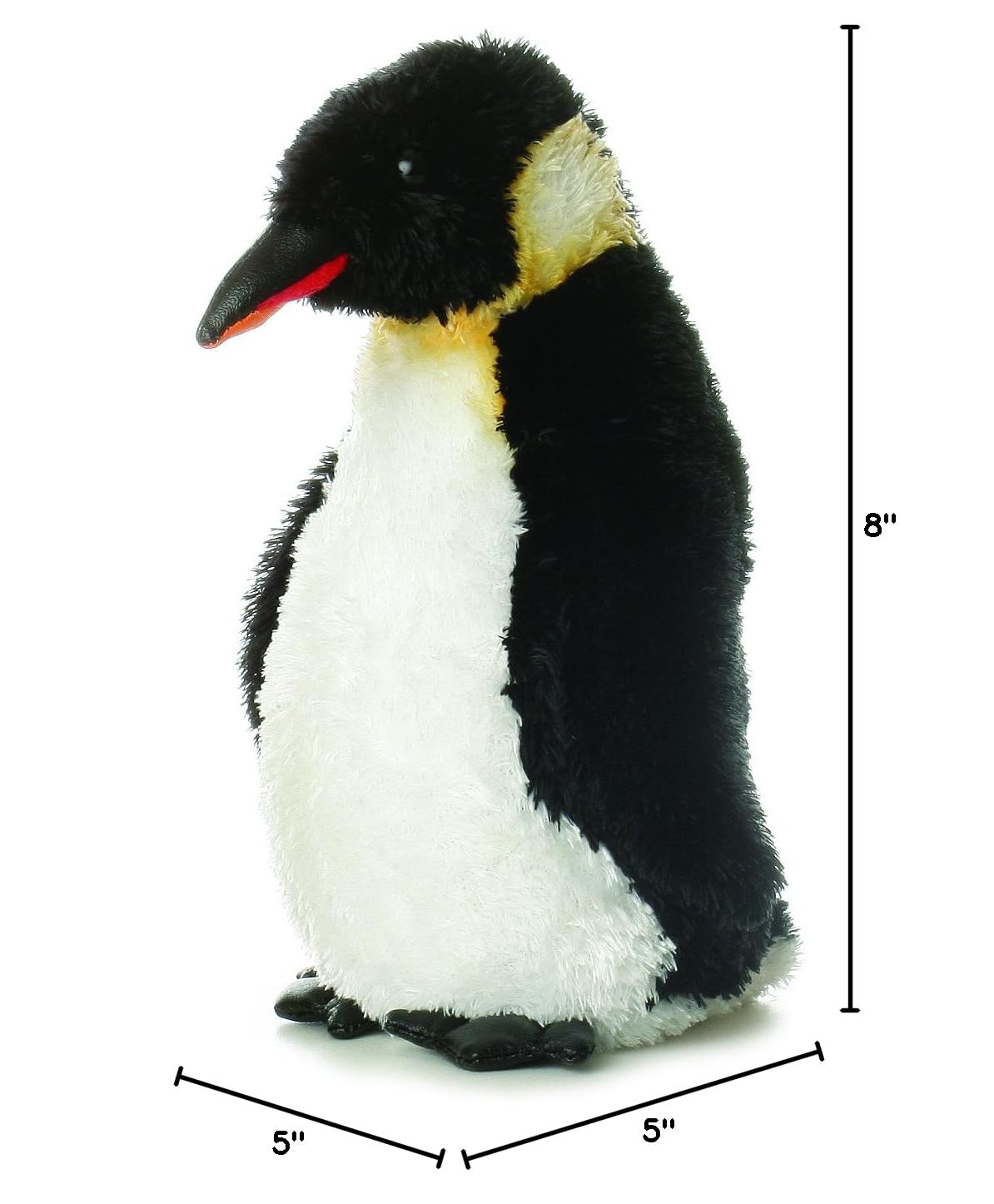 Aurora Mini Flopsie Emperor Penguin Stuffed Animal – Soft Plush Toy, 8 Inches, Black & White with Yellow Accents