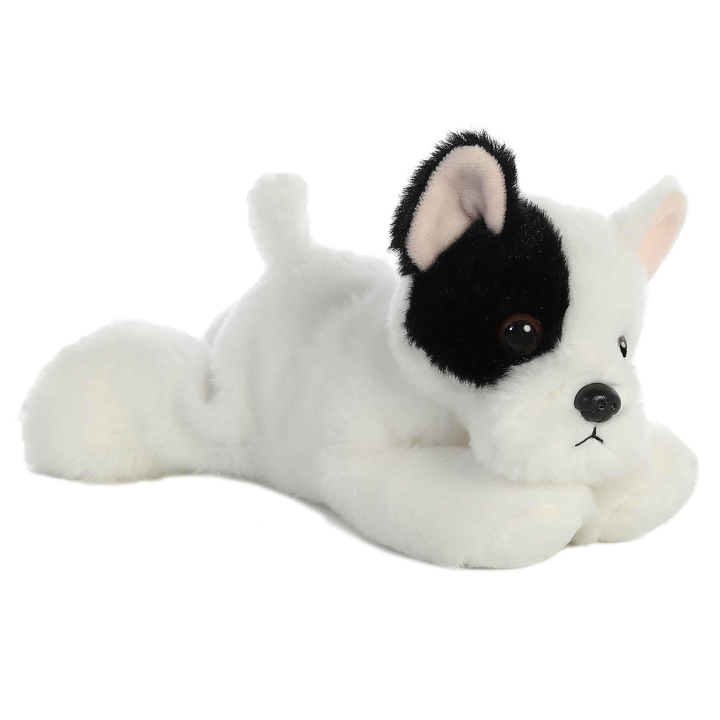 Aurora Mini Flopsie French Bulldog Pup Stuffed Animal - 8 Inch White Plush Toy