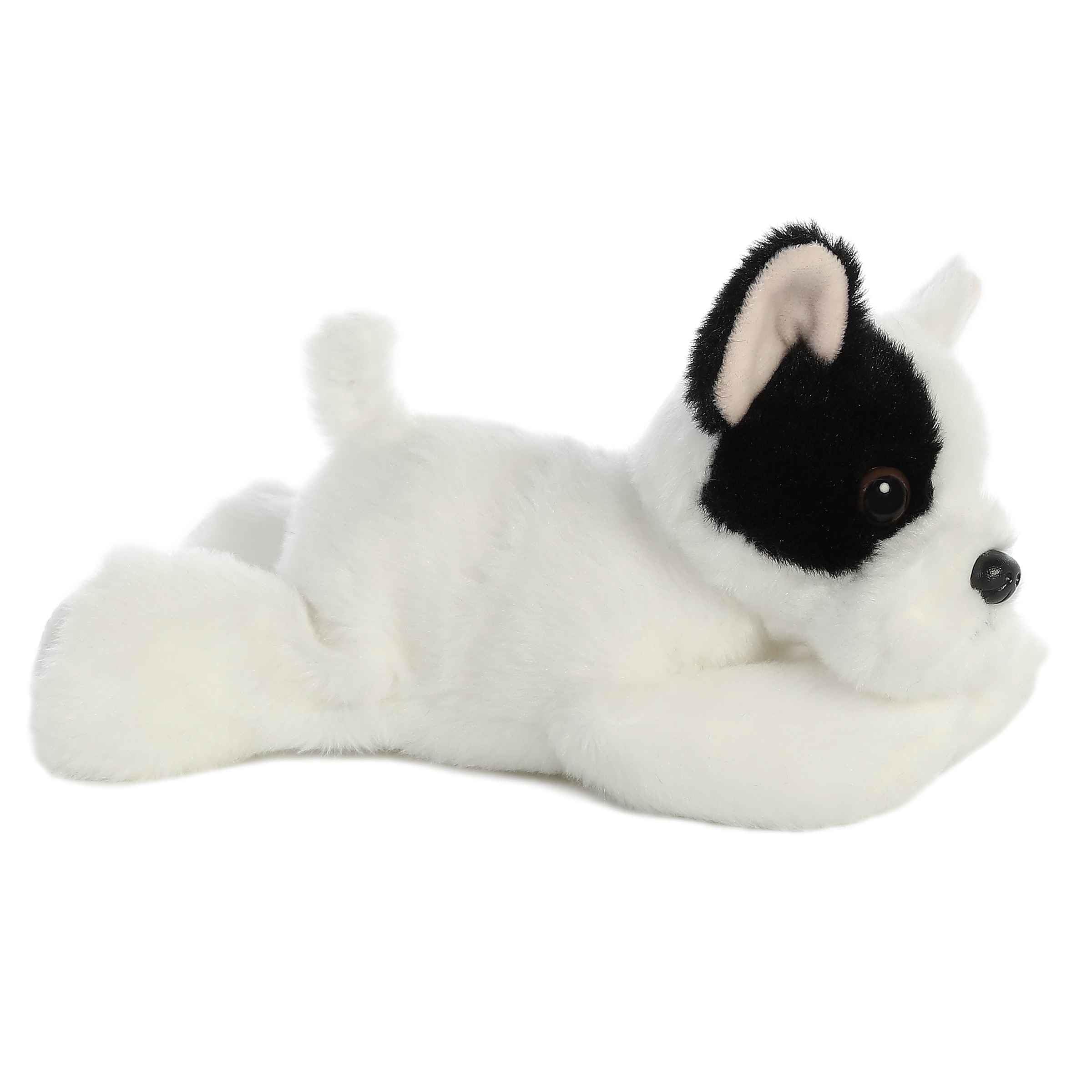 Aurora Mini Flopsie French Bulldog Pup Stuffed Animal - 8 Inch White Plush Toy