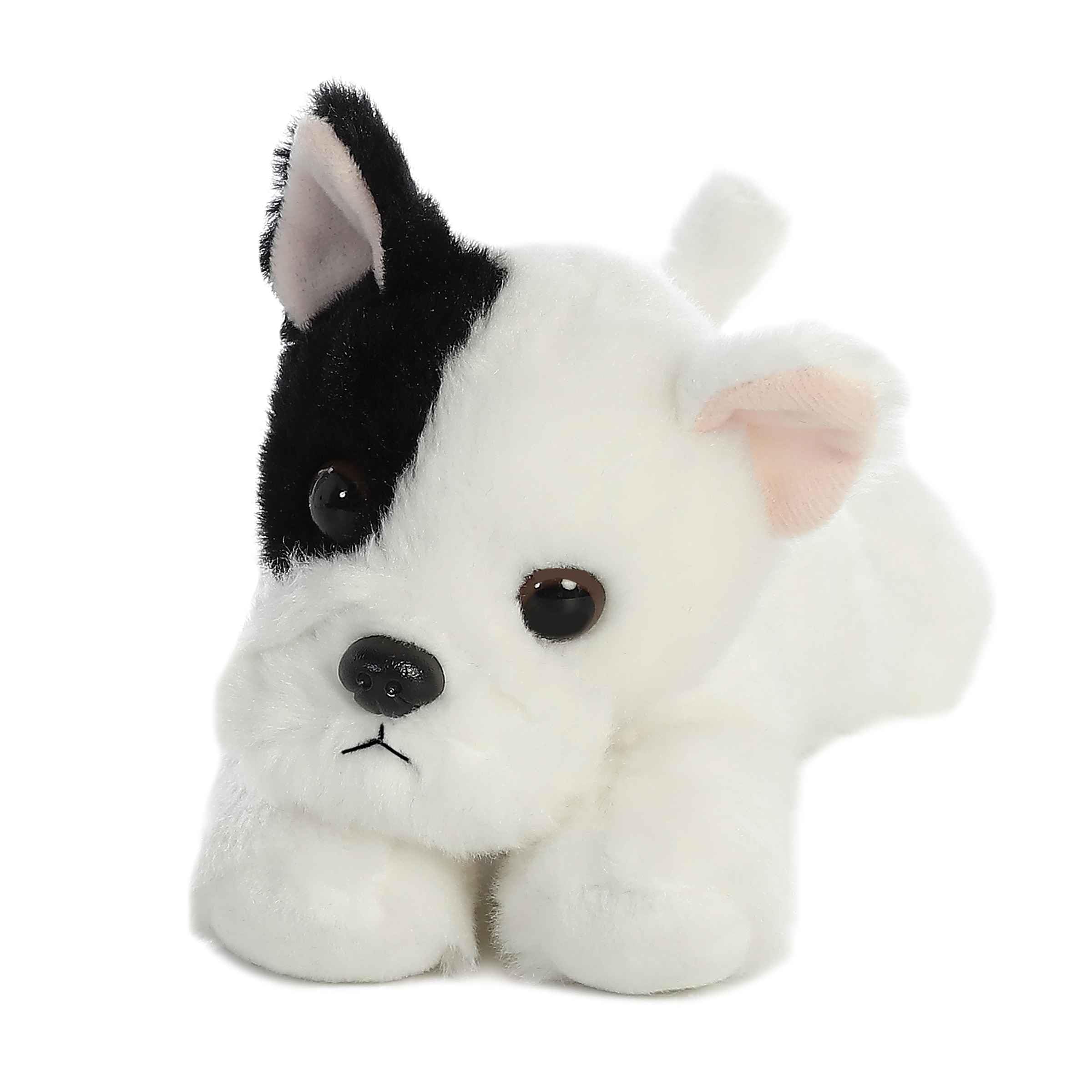 Aurora Mini Flopsie French Bulldog Pup Stuffed Animal - 8 Inch White Plush Toy