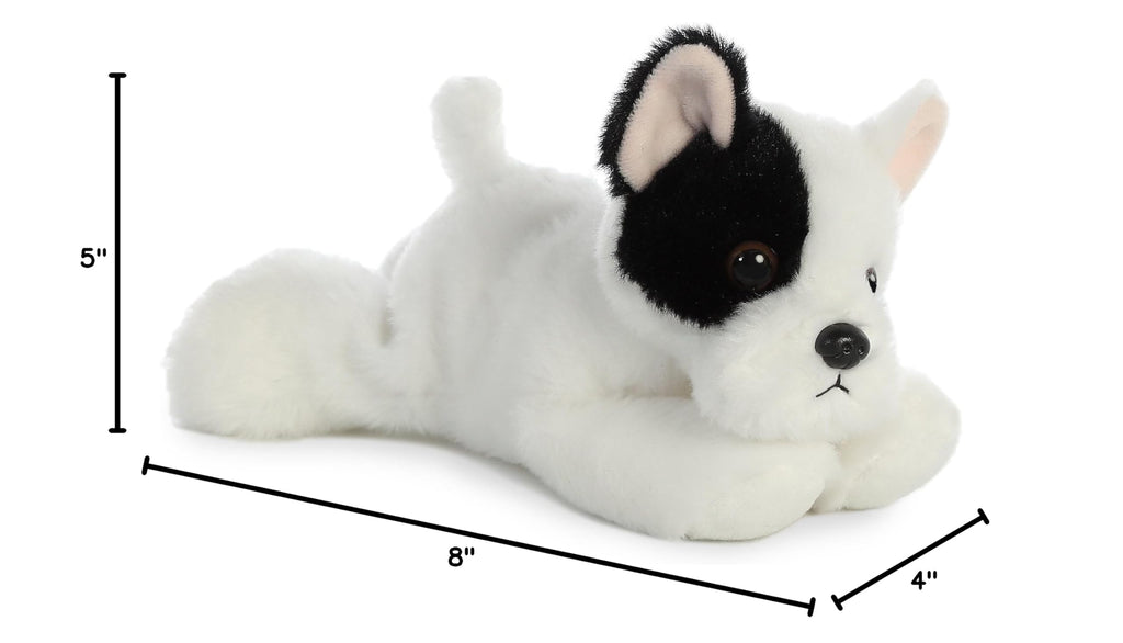 Aurora Mini Flopsie French Bulldog Pup Stuffed Animal - 8 Inch White Plush Toy