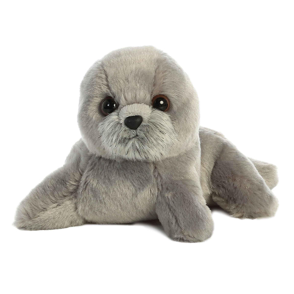 Aurora Mini Flopsie Harpo Seal Stuffed Animal – 7-Inch Soft Gray Plush Toy for Cuddling and Play