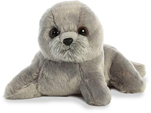 Aurora Mini Flopsie Harpo Seal Stuffed Animal – 7-Inch Soft Gray Plush Toy for Cuddling and Play