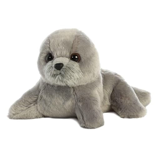 Aurora Mini Flopsie Harpo Seal Stuffed Animal – 7-Inch Soft Gray Plush Toy for Cuddling and Play