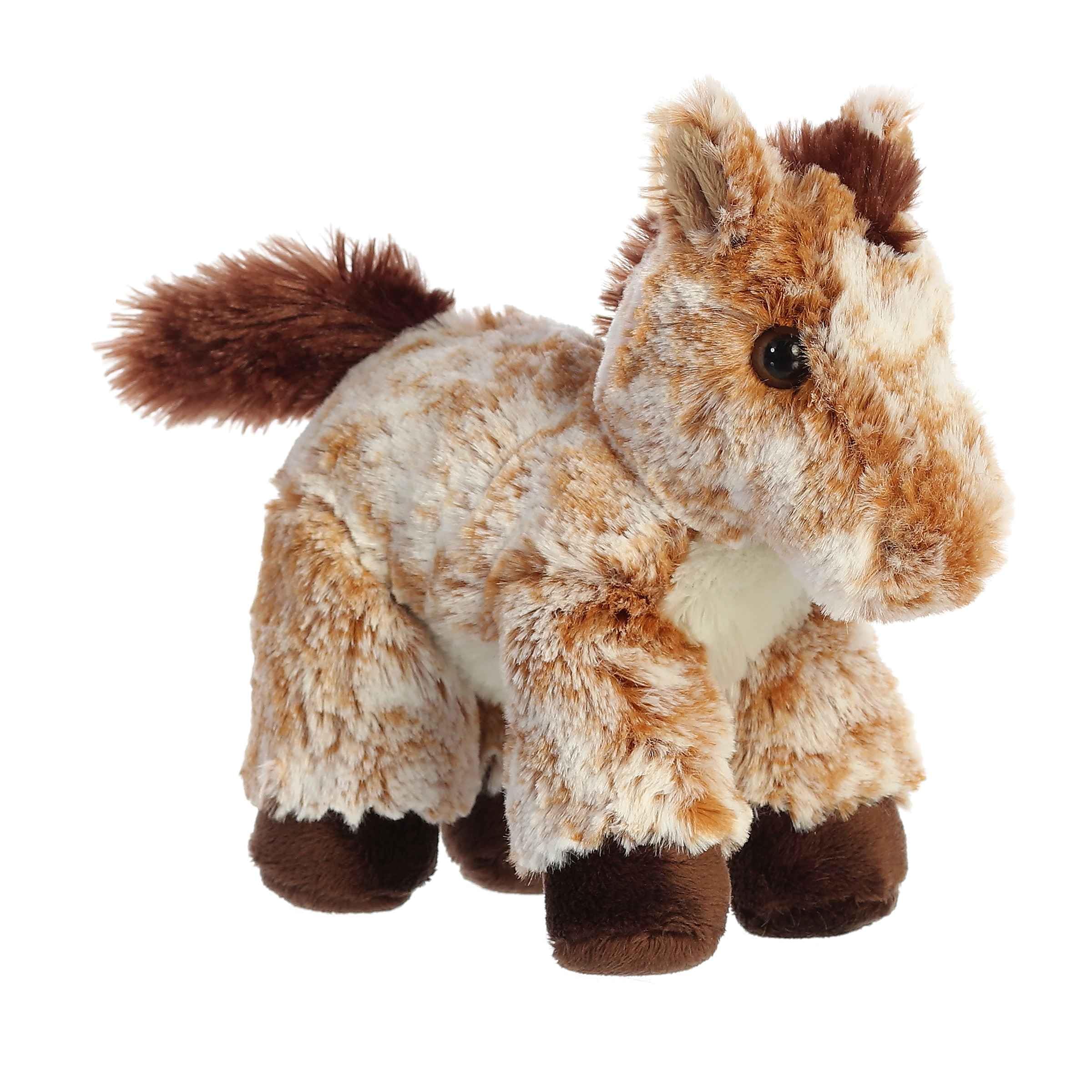 Aurora Mini Flopsie Mocha Horse - 8-Inch Plush Stuffed Animal with Bean Pellets
