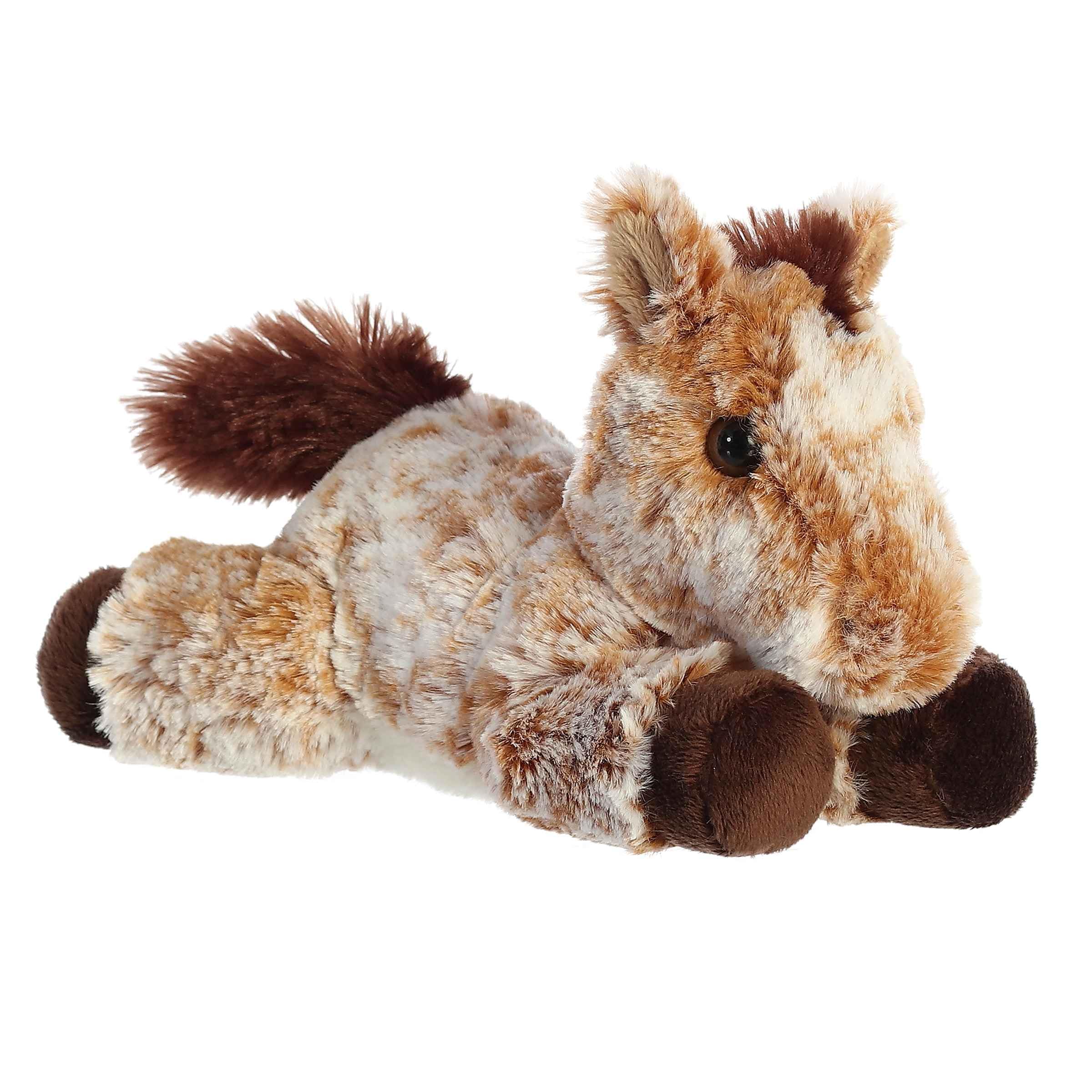 Aurora Mini Flopsie Mocha Horse - 8-Inch Plush Stuffed Animal with Bean Pellets
