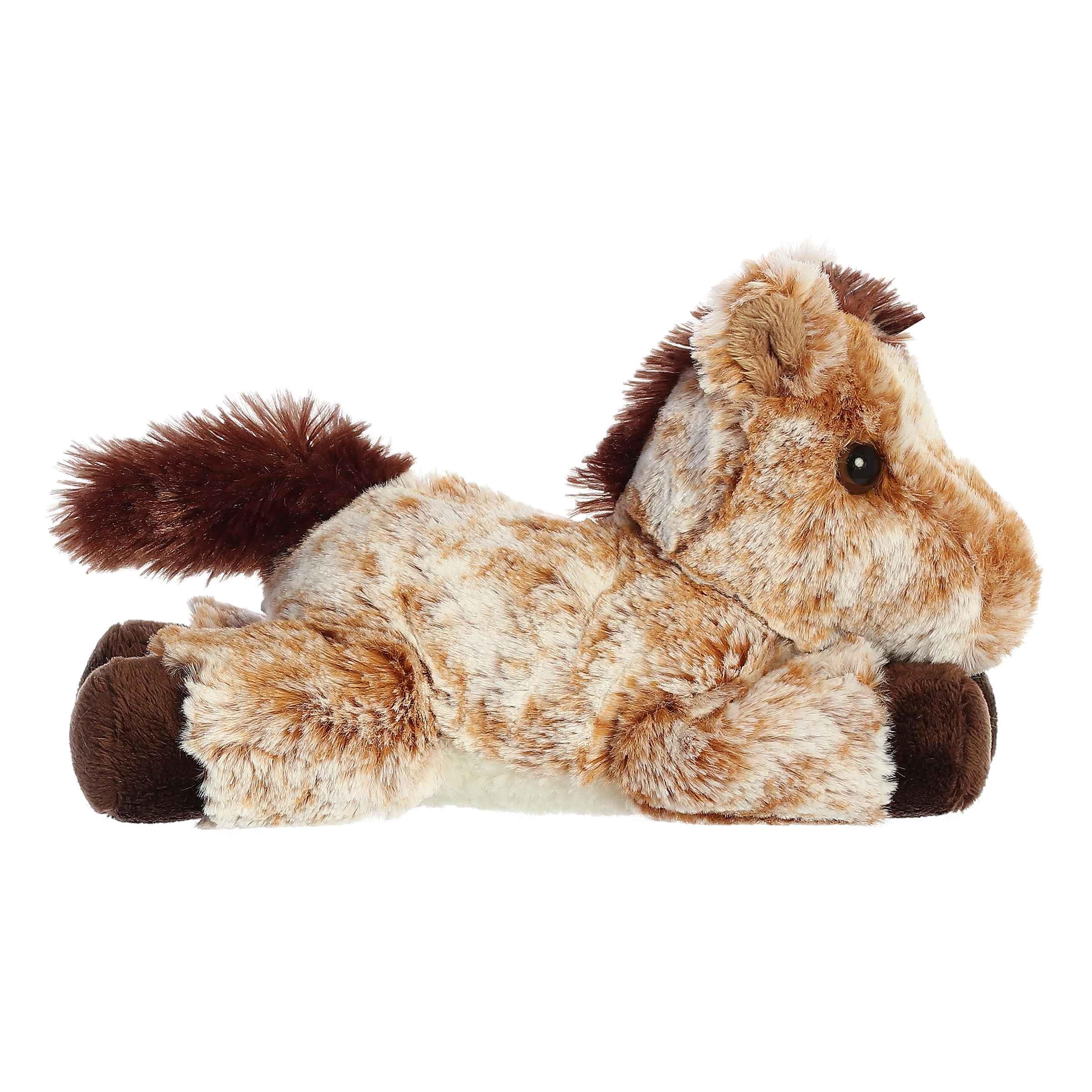 Aurora Mini Flopsie Mocha Horse - 8-Inch Plush Stuffed Animal with Bean Pellets