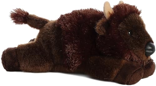 Aurora Mini Flopsie Plains Bison Stuffed Animal – 8-Inch Plush Toy for Kids and Adults