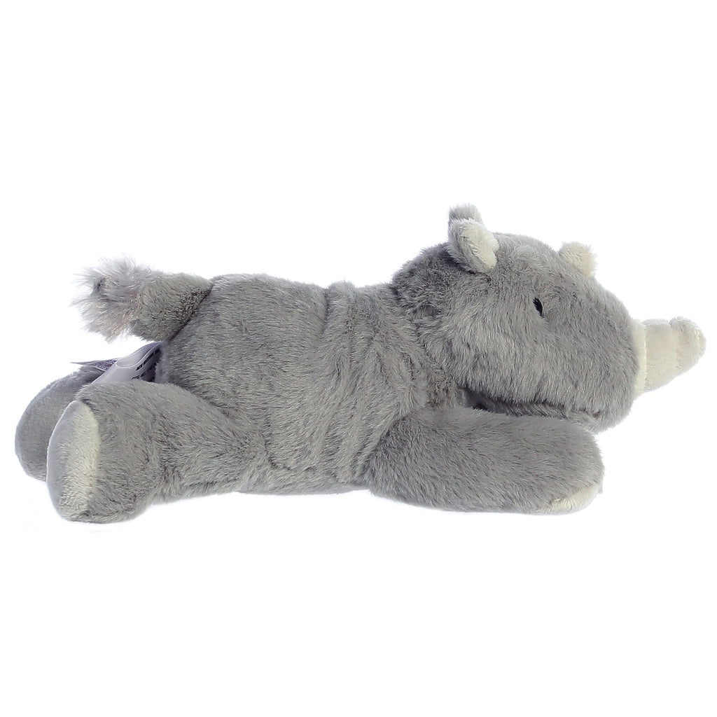 Aurora Mini Flopsie Rhino Stuffed Animal - Soft Gray Plush for Playful Adventures