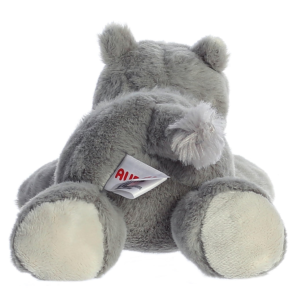 Aurora Mini Flopsie Rhino Stuffed Animal - Soft Gray Plush for Playful Adventures