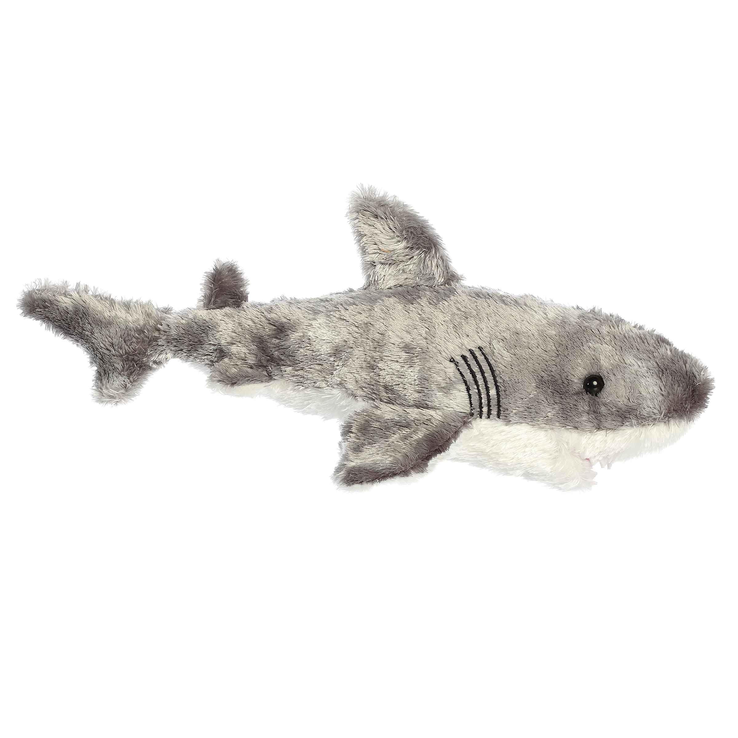 Aurora Mini Flopsie Samuel Shark Plush – 11" Gray Stuffed Animal with Bean Pellets