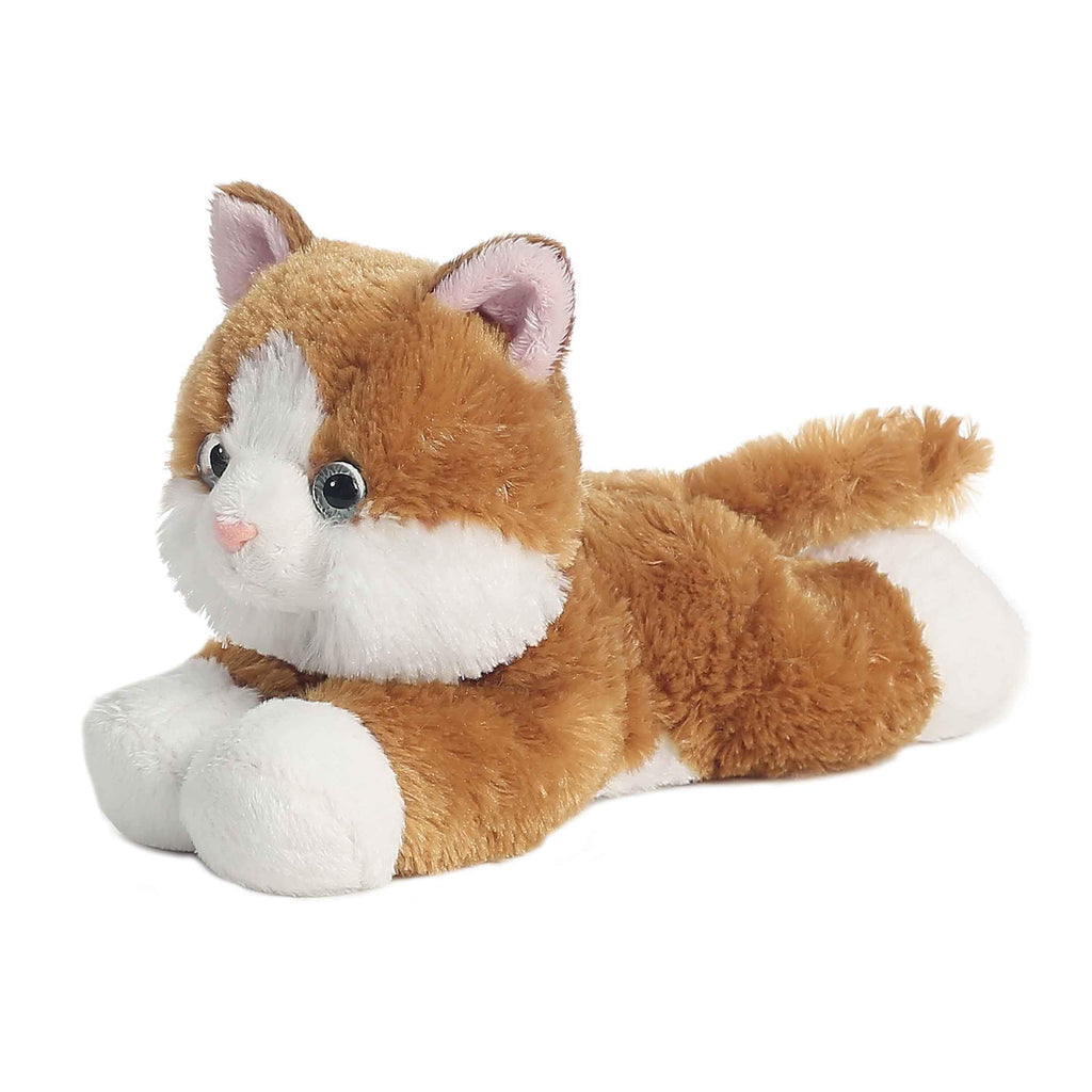 Aurora Mini Flopsie Sunshine Tabby Stuffed Animal – Orange & White Kitten, 8 Inches, Ultra-Soft