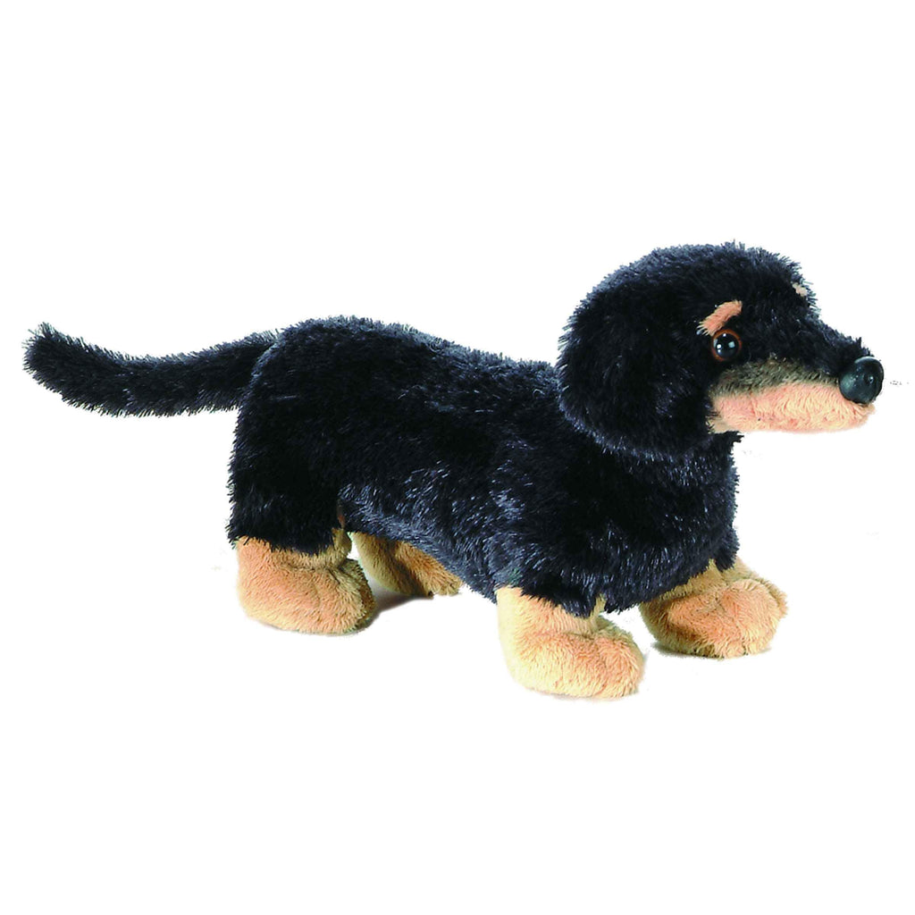 Aurora Mini Flopsie Vienna Dachshund Stuffed Animal - 9 Inch Black Plush for Cuddles and Play