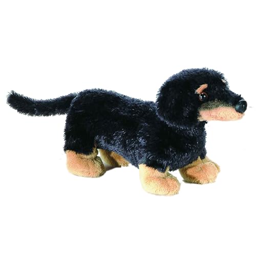 Aurora Mini Flopsie Vienna Dachshund Stuffed Animal - 9 Inch Black Plush for Cuddles and Play