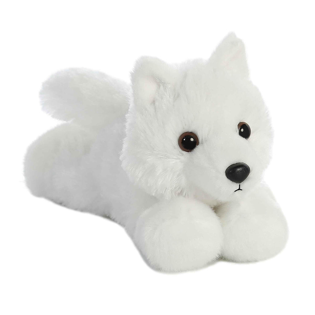 Aurora Mini Flopsie White Wolf Stuffed Animal, 9-Inch Soft Plush for Cuddling and Play