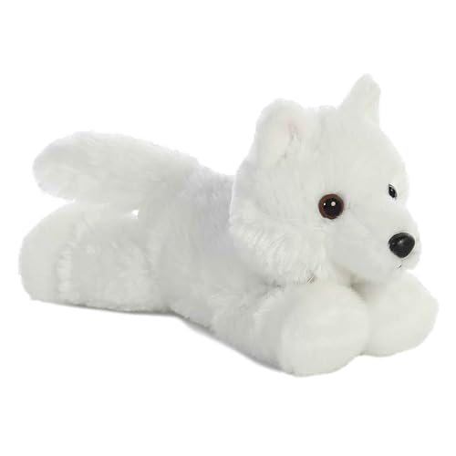 Aurora Mini Flopsie White Wolf Stuffed Animal, 9-Inch Soft Plush for Cuddling and Play
