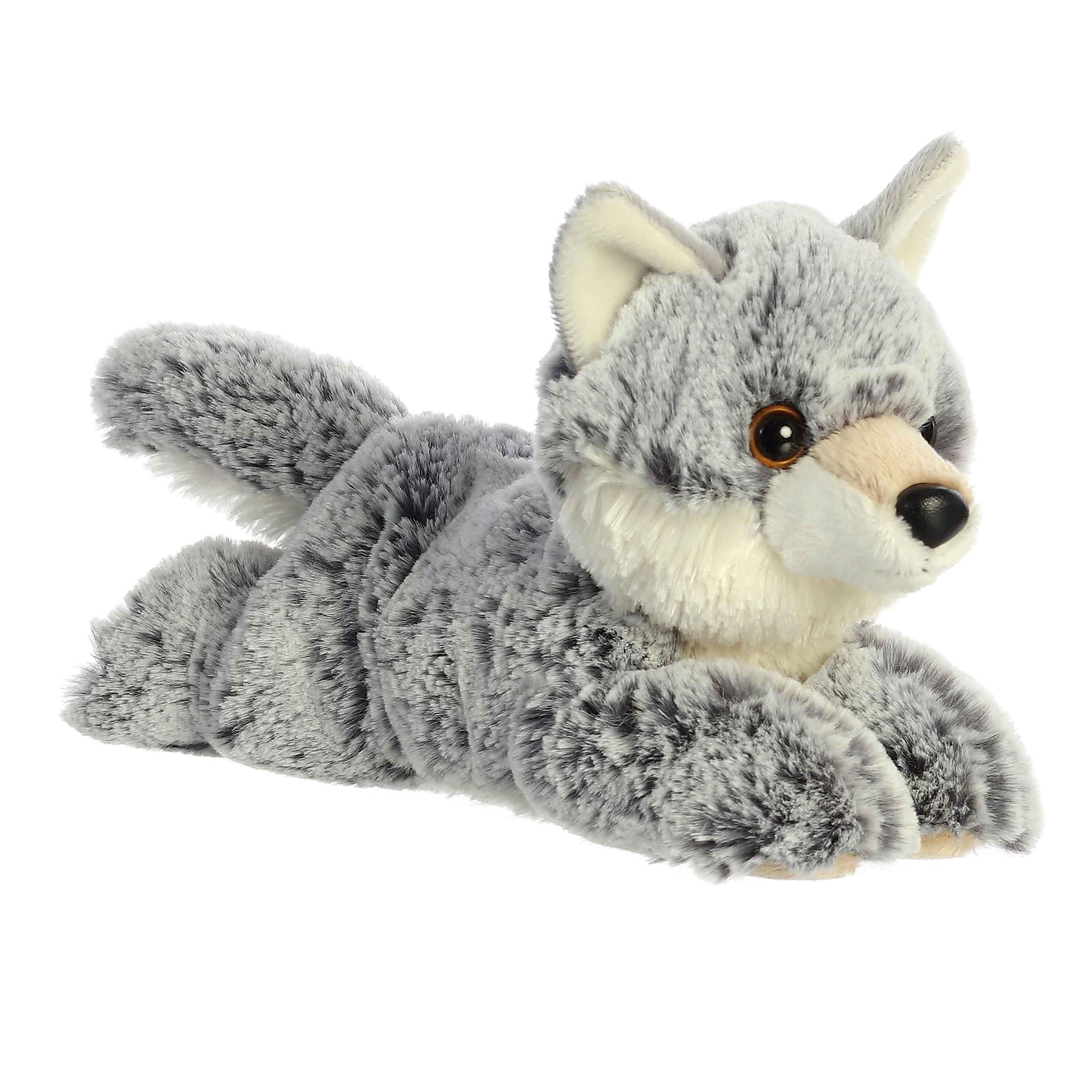 Aurora Mini Flopsie Winter Wolf Stuffed Animal, Gray, 8 Inches - Soft Plush Toy for Kids and Adults