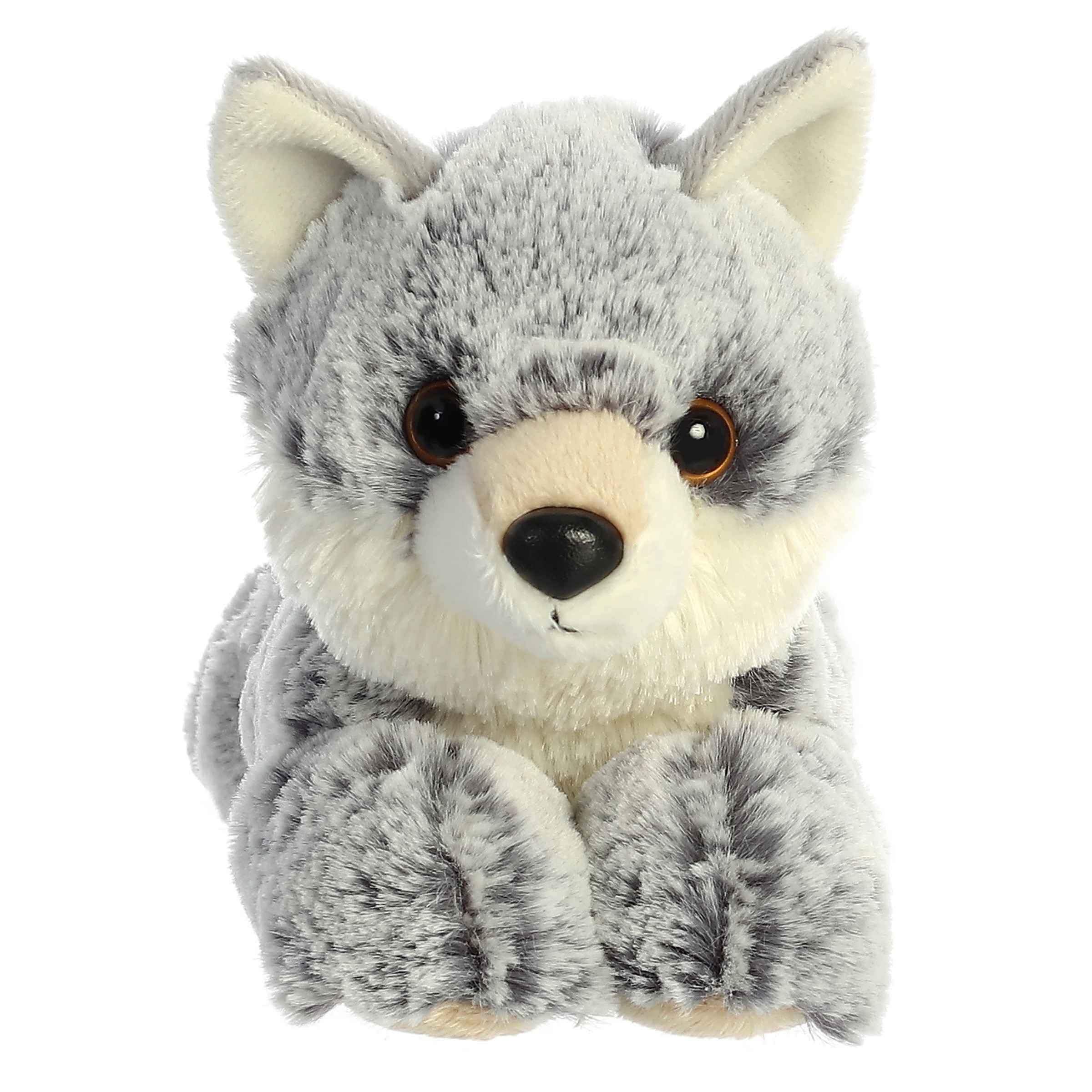 Aurora Mini Flopsie Winter Wolf Stuffed Animal, Gray, 8 Inches - Soft Plush Toy for Kids and Adults