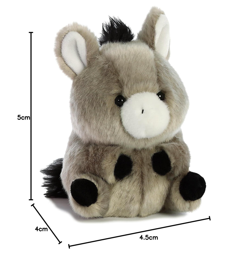Aurora Playful Rolly Pet Bray Donkey Stuffed Animal – Compact, Balancing Plush – Gray 5 Inches