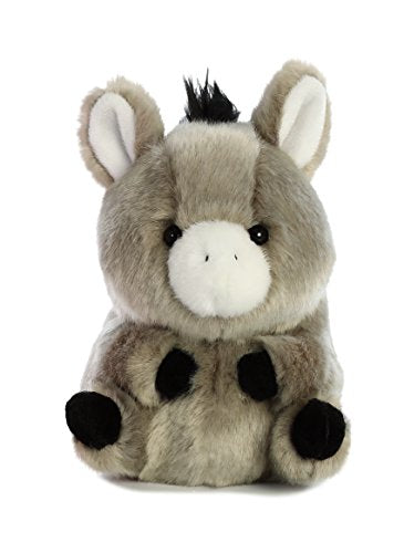 Aurora Playful Rolly Pet Bray Donkey Stuffed Animal – Compact, Balancing Plush – Gray 5 Inches