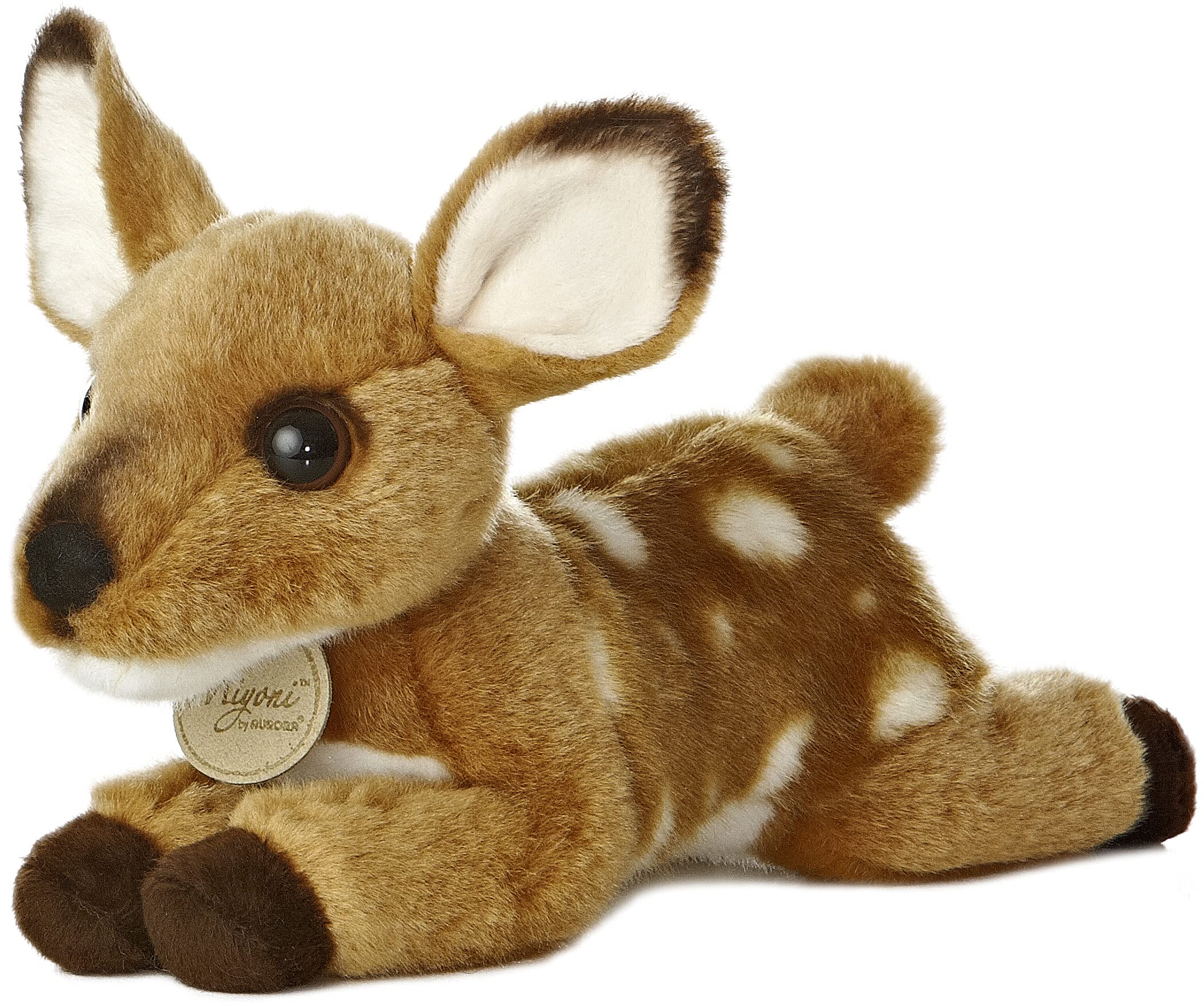 Aurora Realistic Miyoni Fawn Stuffed Animal – 8 Inches, Hand Airbrushed Brown Plush for Bedroom or Classroom